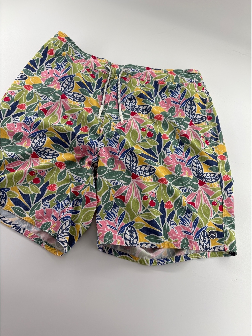 Johnnie-O Swim Trunks Men's L Tropical Fruit Floral Print